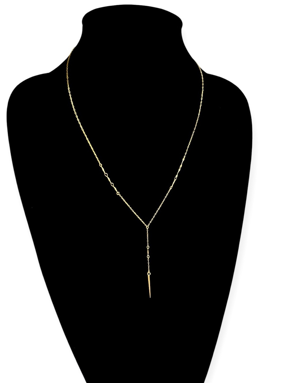 Neiman Marcus Fragments Gold Delicate Dagger Lariat Necklace Minimalist NWT